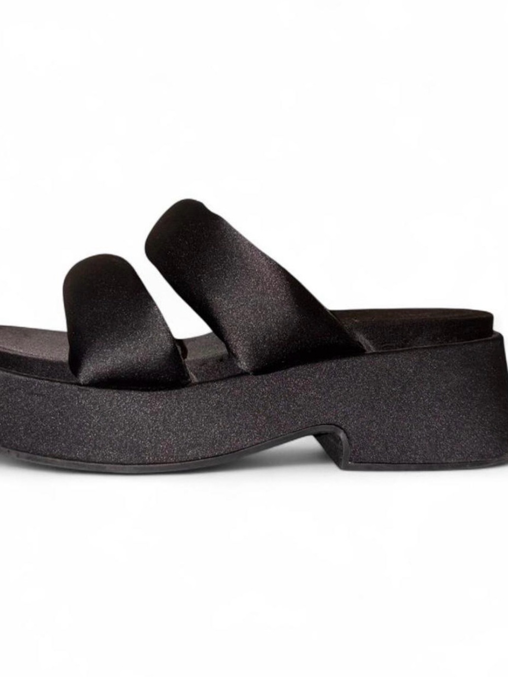 Zara Black Platform Double-Band Slide Sandal